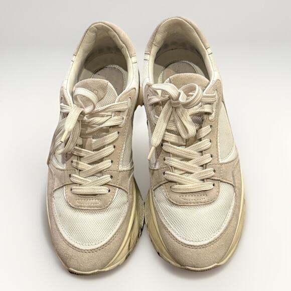 Jimmy Choo Shoes - Jimmy Choo Womens Optical White Suede Landon Onss Sneakers Shoes Size 38